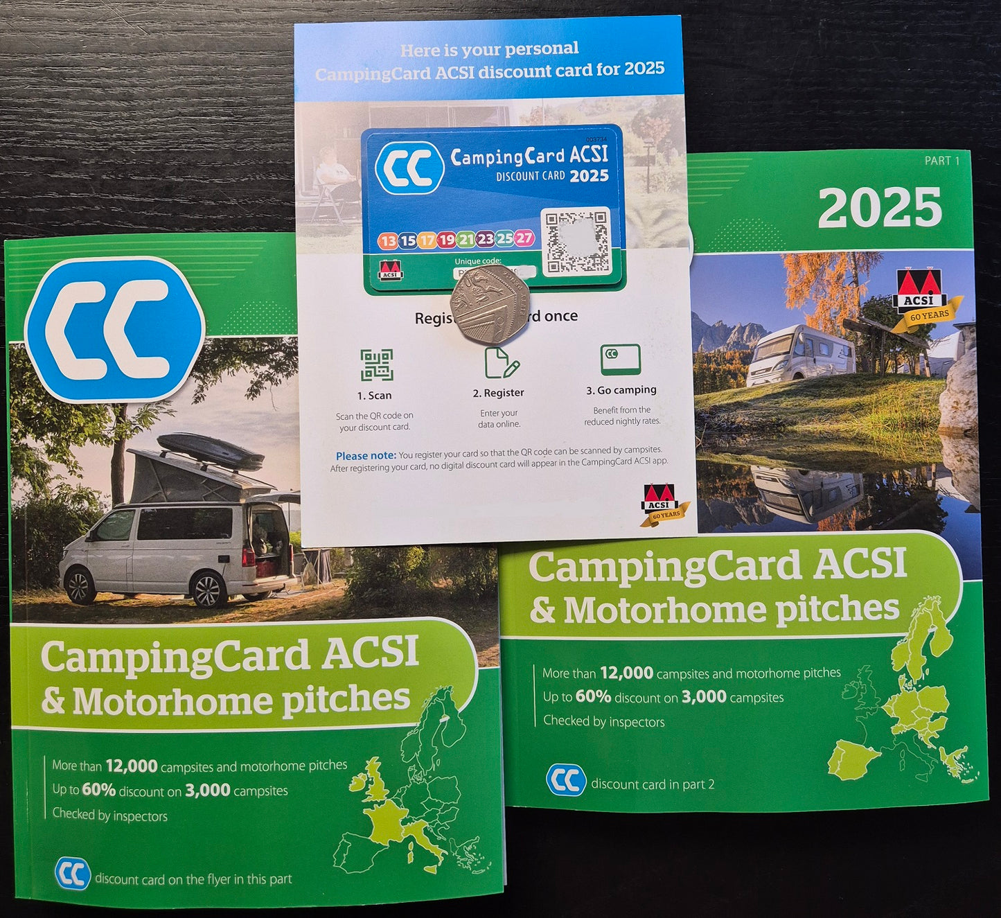 CampingCard ACSI Motorhome Pitches 2025 both books