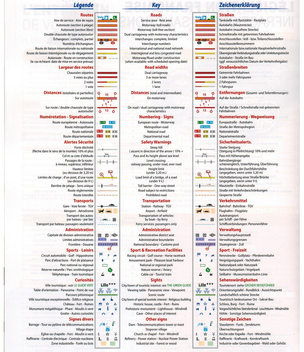 2025 Laminated France Road Atlas English key ISBN:9782067265035 Michelin