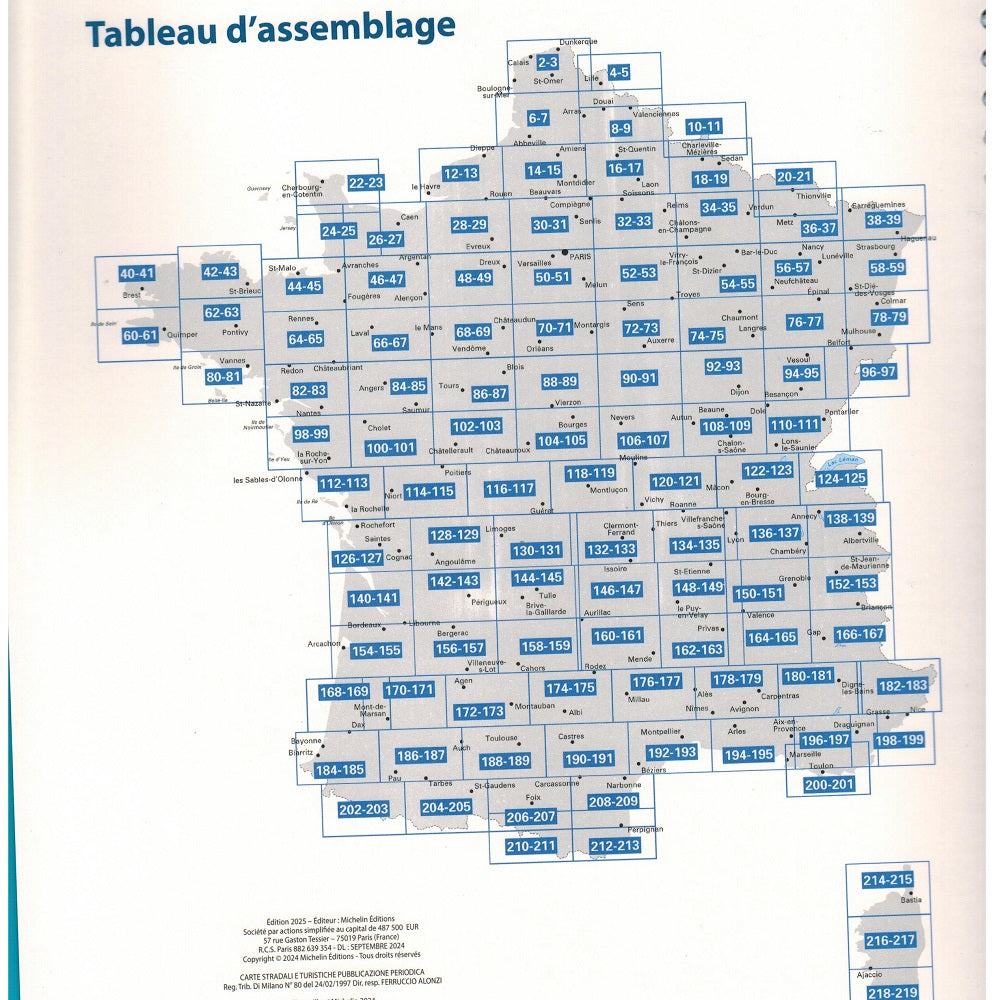 2025 Laminated France Road Atlas Overview map of pagesISBN:9782067265035