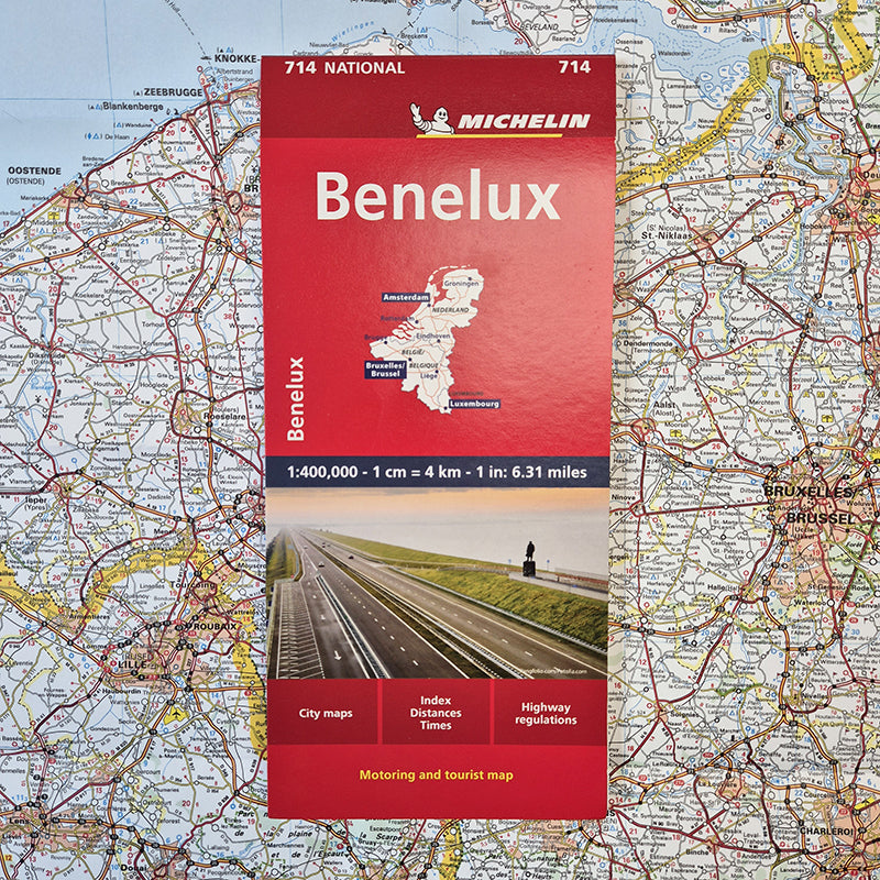 2025 Benelux foldout flat Map Michelin 714 9782067170551 vicarious media books front cover