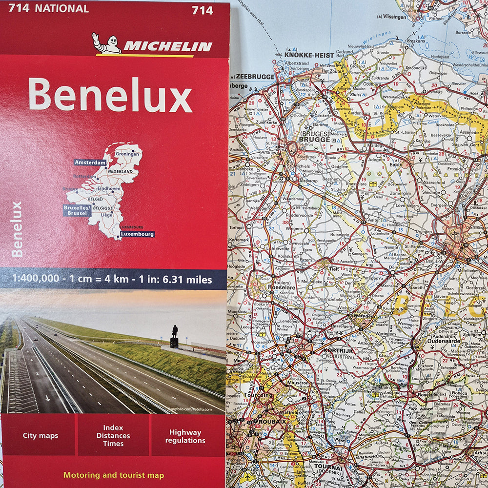 2025 Benelux foldout flat Map Michelin 714 9782067170551 vicarious media books map preview