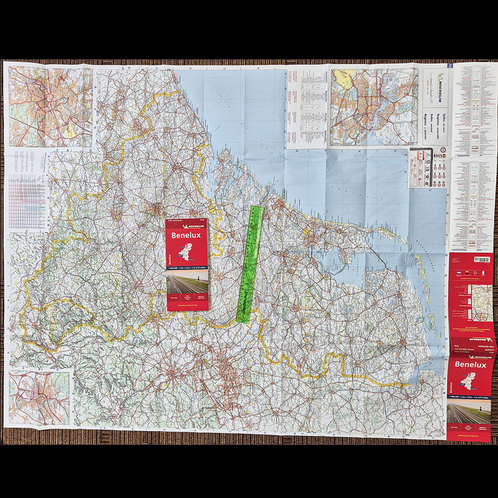 2025 Benelux foldout flat Map Michelin 714 9782067170551 vicarious media books scale preview