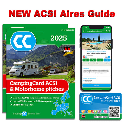 Aires edition CampingCard and motorhome pitches ACSI 2025 cover set