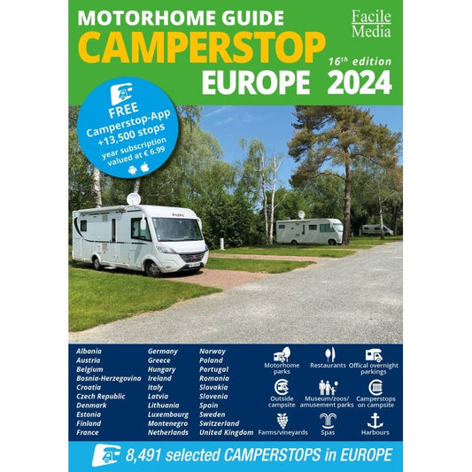 Camperstop Europe 2024 cover from Vicarious books media