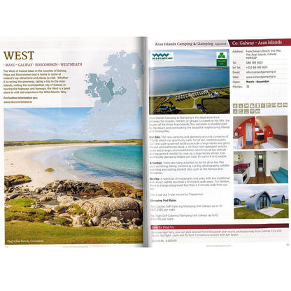 Caravan, Camping and Motorhome Guide Ireland 2025 Vicarious Media Books entry preview co galway