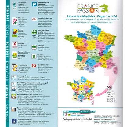 France Passion 2024 motorhome and campervan stopover scheme key legend