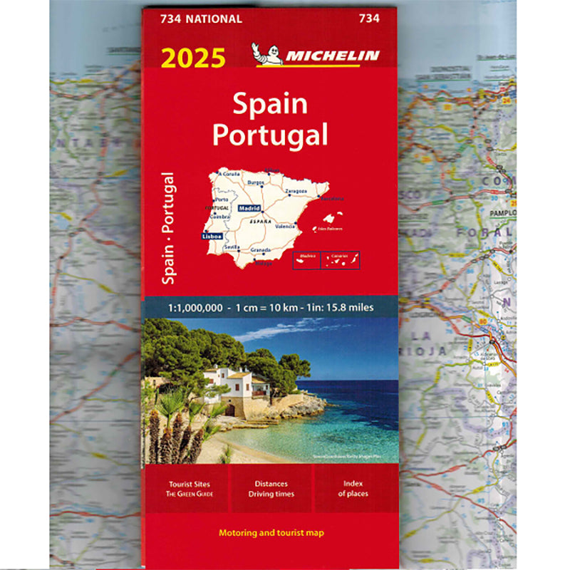 Michelin 734 Spain and Portugal 2025 Sheet Map front cover 9782067265448