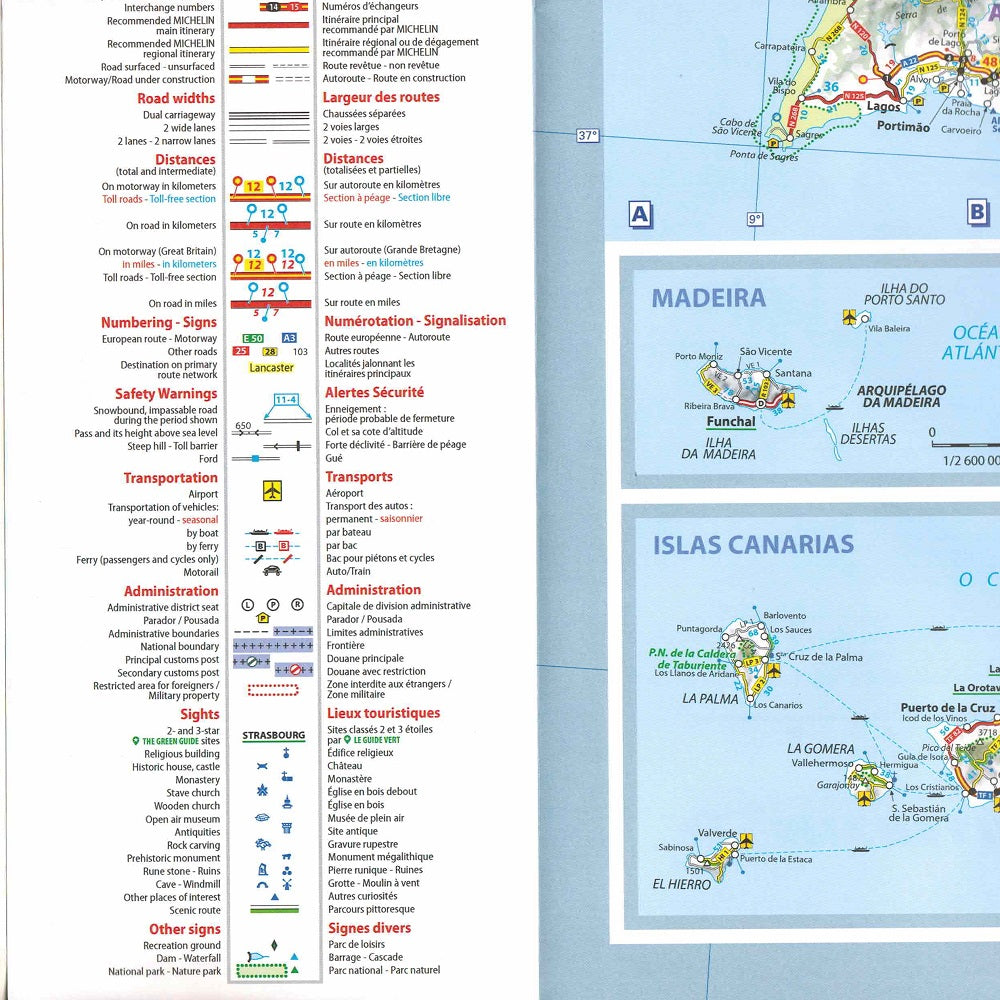 Michelin 734 Spain and Portugal 2025 Sheet Map English Key
 9782067265448