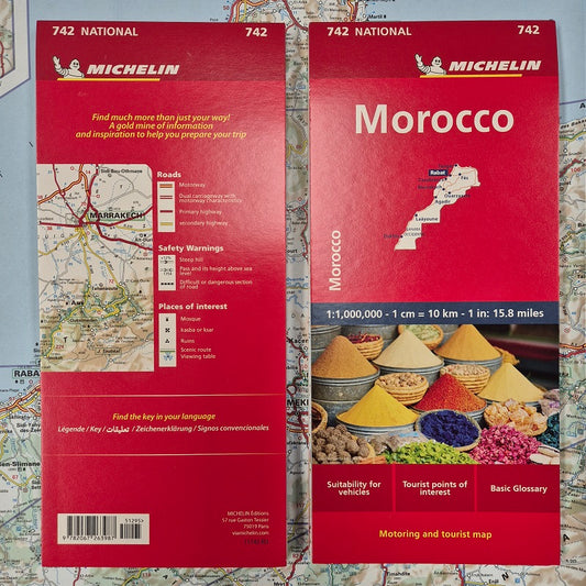 Morocco map 742 Michelin National sheet atlas 2025 Maroc 9782067263987