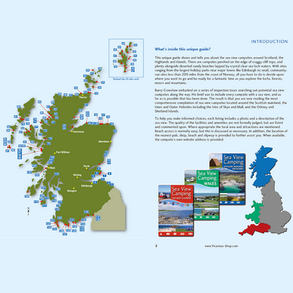 Sea View Camping Scotland, Highlands and Islands 2023 9781910664216 introduction and mapping